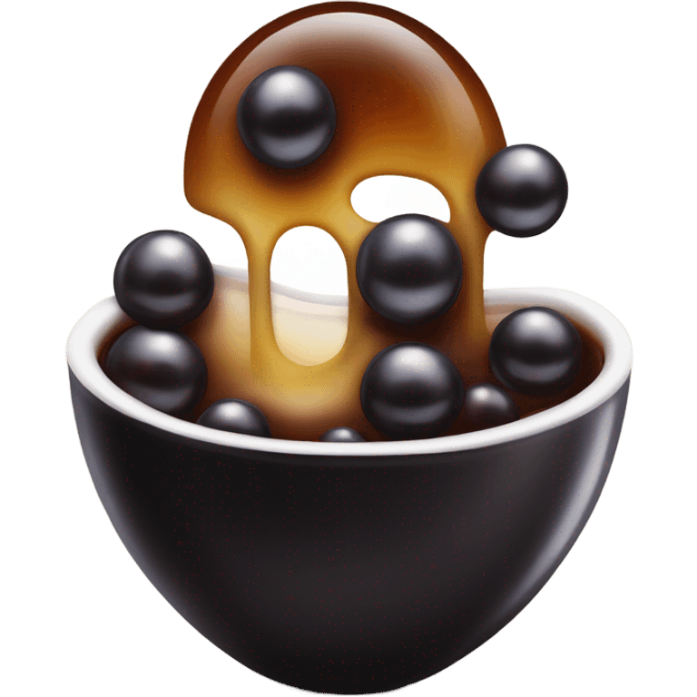 black sugar boba in a small bowl emoji