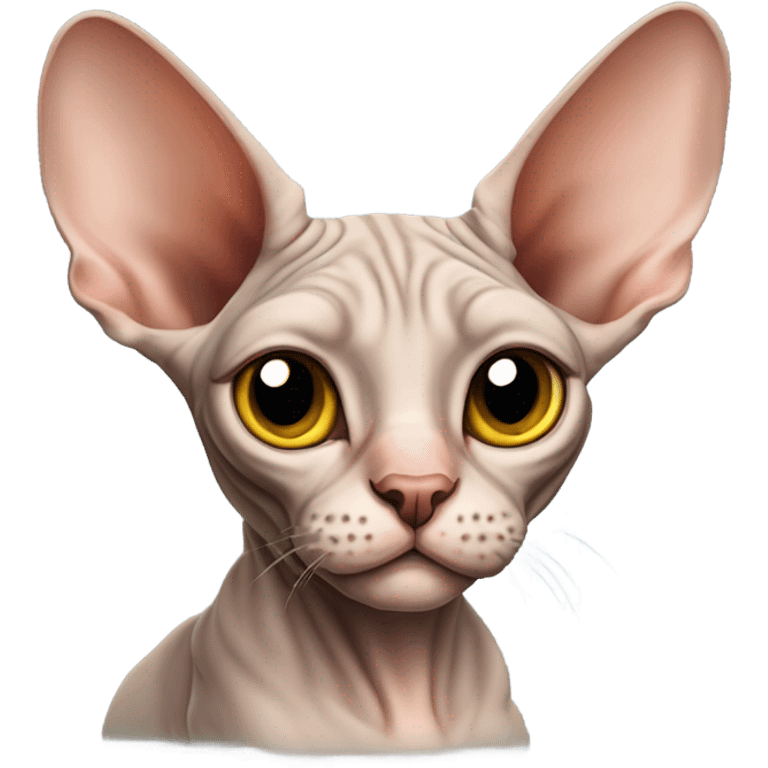 A very smiling sphynx cat emoji