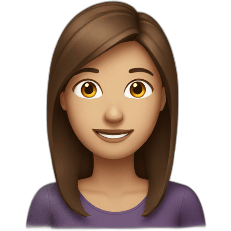 Smiling brown hair woman emoji