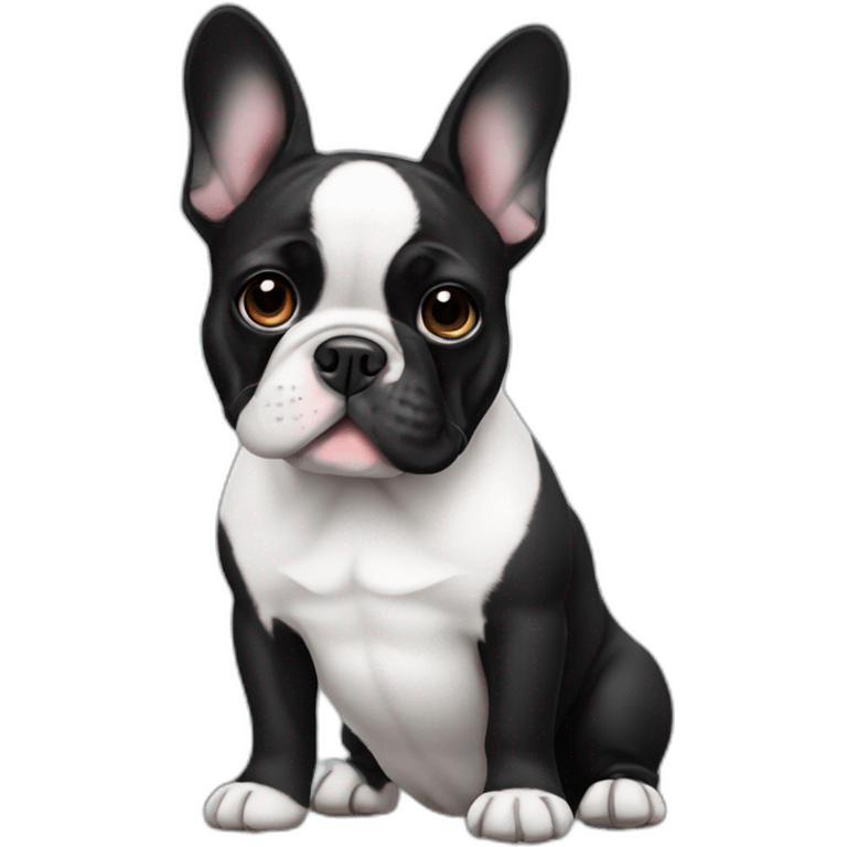 black and white french bulldog emoji