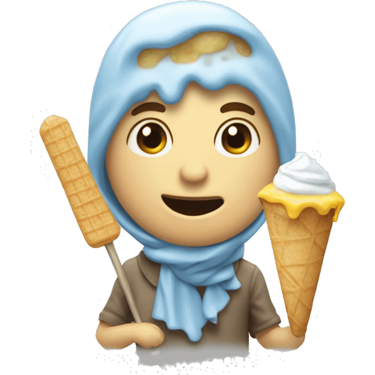 Garçon mange une glace emoji