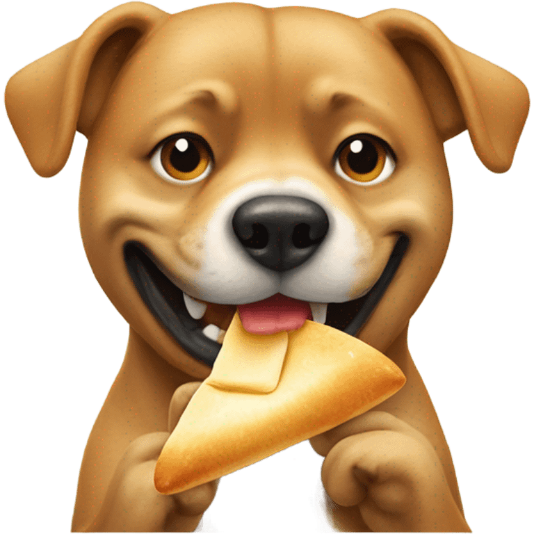 Dog eating fortune cookie emoji