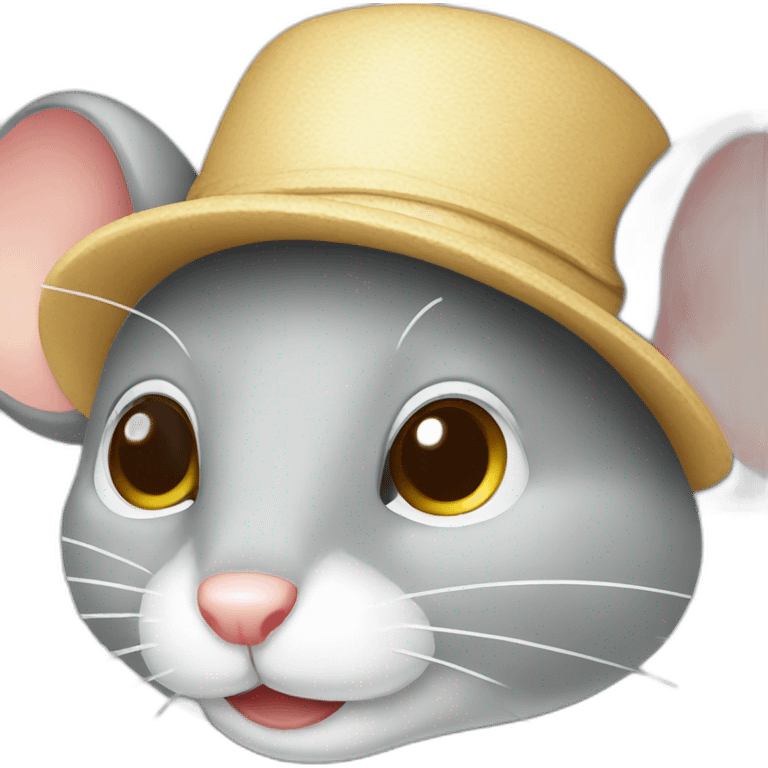 Mouse white with a hat emoji