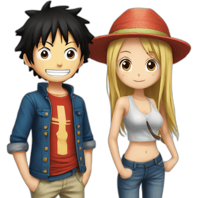 Luffy And his girlfriend emoji