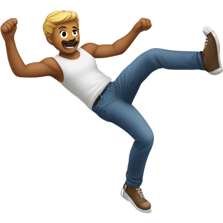 Guy kicking feet emoji