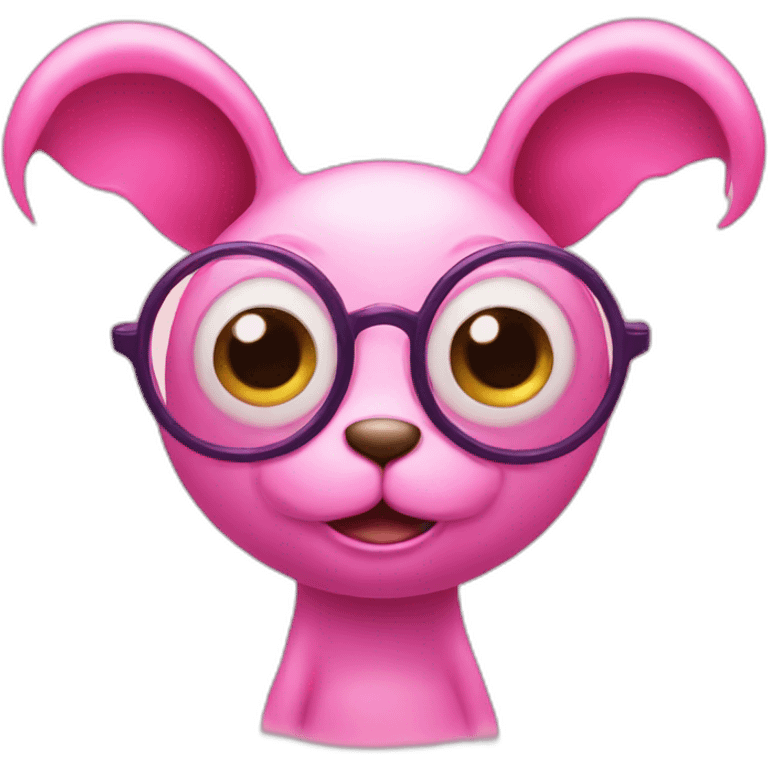 A pink four eyed creature with big ears emoji