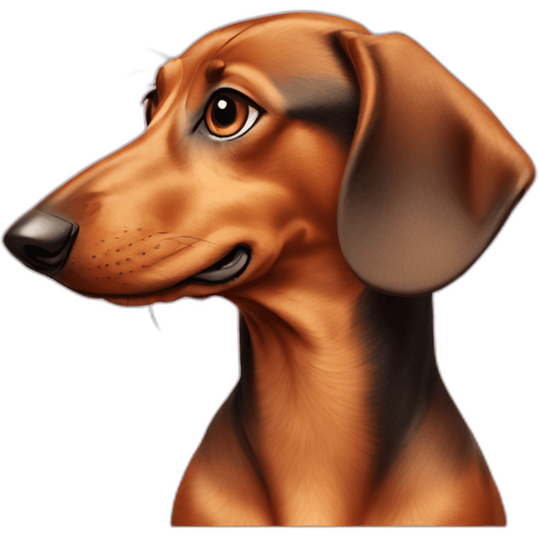 Dog head reality dachshund Looks to the left side emoji