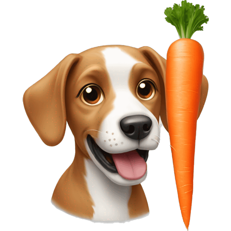 Dog eating a carrot emoji