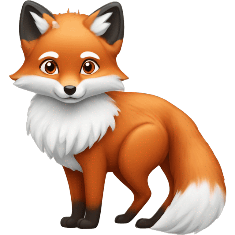 A red fox and a snowy arctic fox emoji