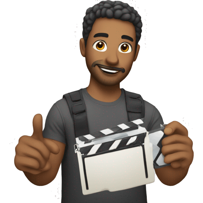 man holding a movie film cutte emoji