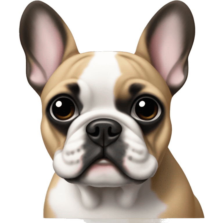 Fawn French bulldog with black face emoji