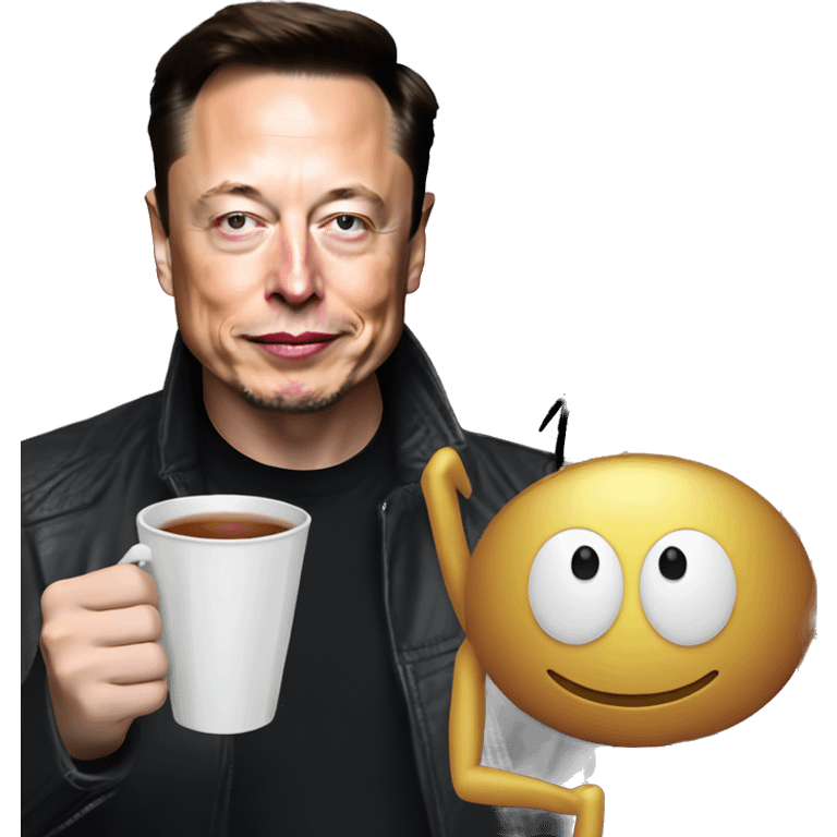 Elon musk and spider with a cup of tea emoji