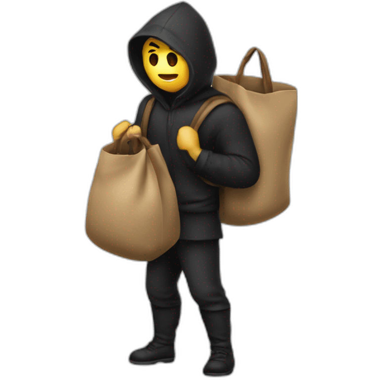 The thief with a bag on his back emoji