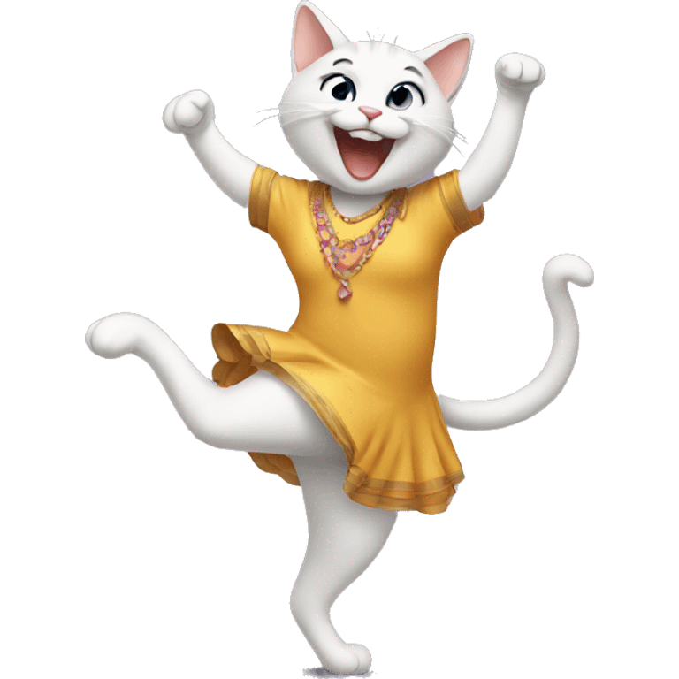 happy lady cat dancing emoji