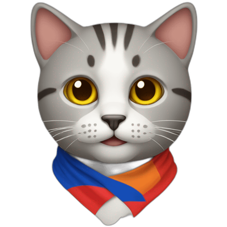 Cat with Armenian flag emoji