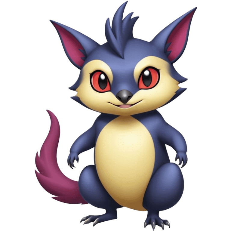 Cool cute edgy kawaii Quilava-Noibat-animal-creature-hybrid full body emoji