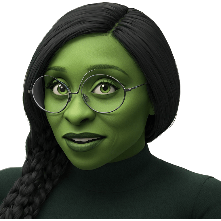 green skinned girl portrait emoji