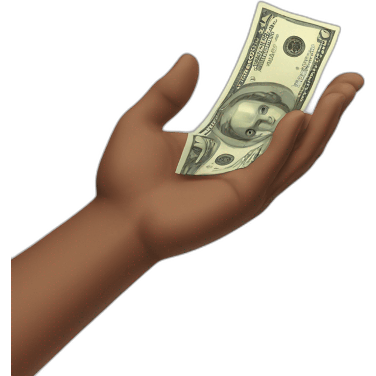 open hand (horizontal) recieving money emoji