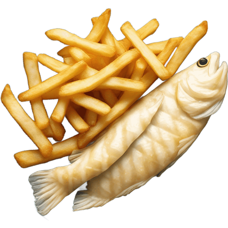 Haddock fish and fries emoji