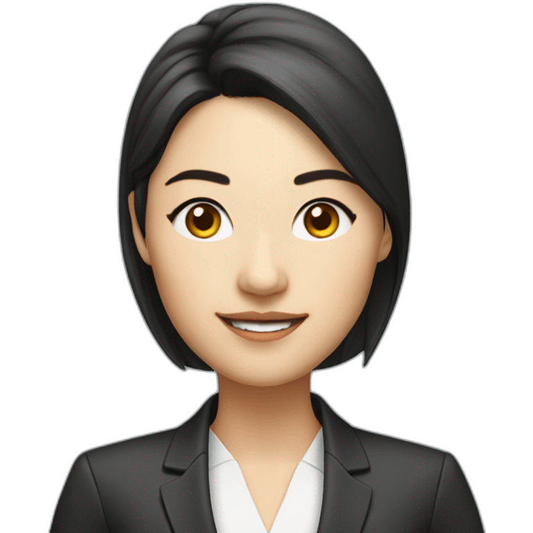 Female wealth management consultant, Asian, wearing head microphone, Half-length portrait emoji