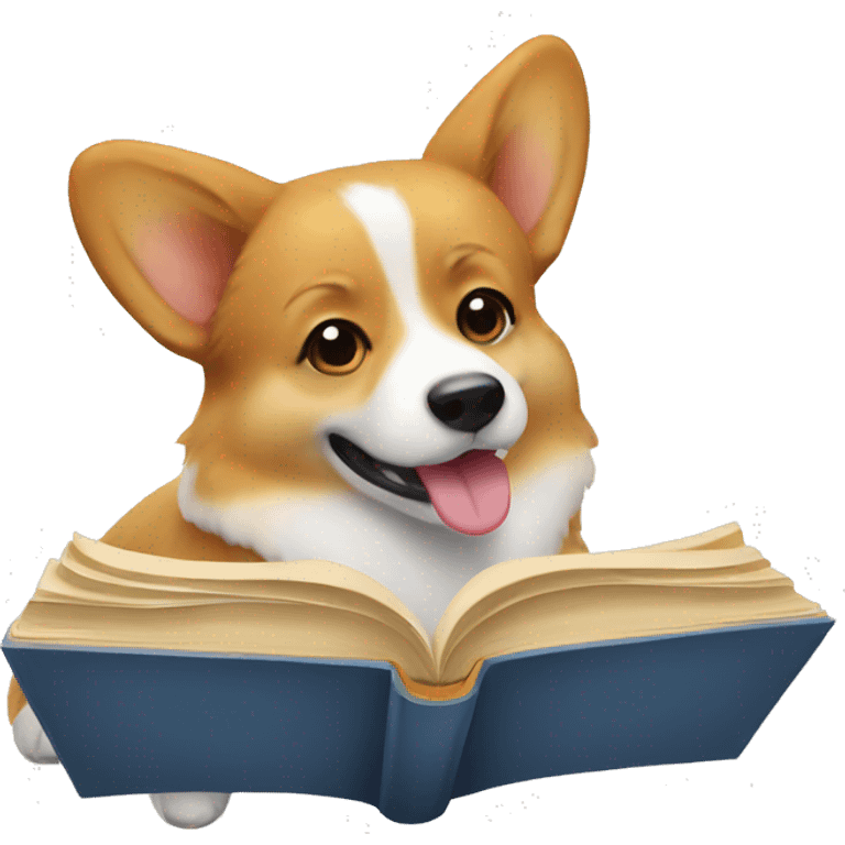 Corgi with book emoji