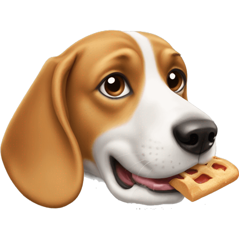 beagle eating food emoji