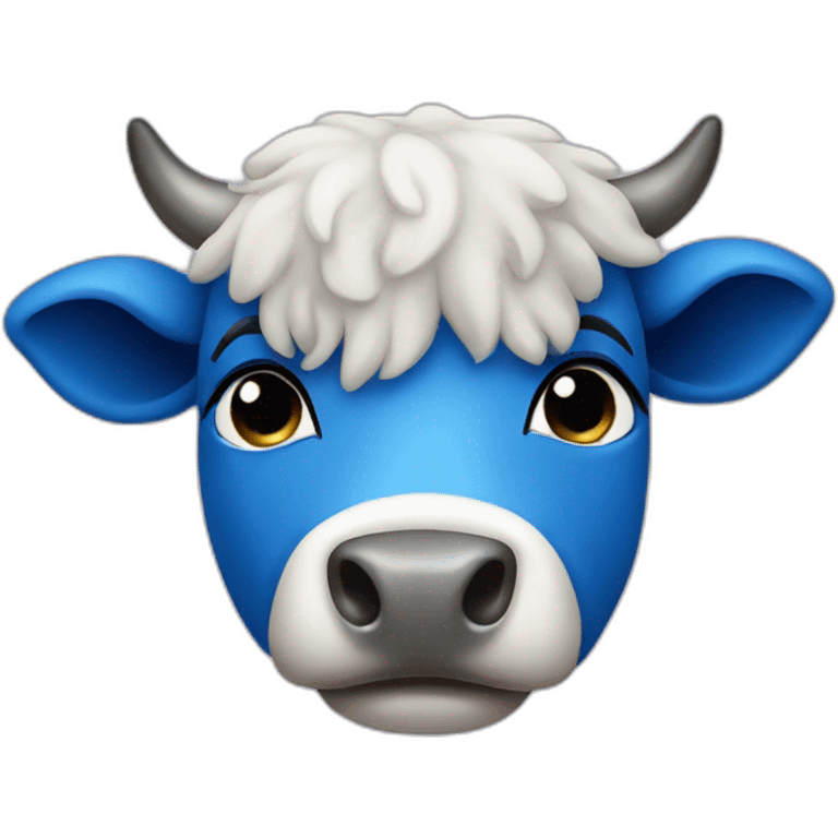 Blue cow emoji