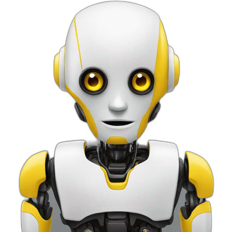 robot white yellow black emoji