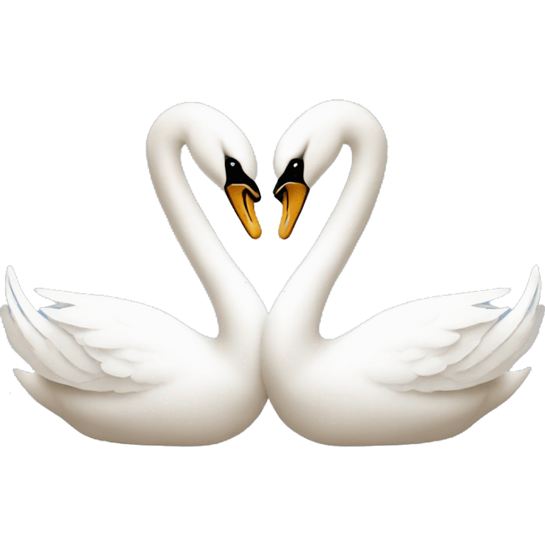 Two swans forming a heart emoji