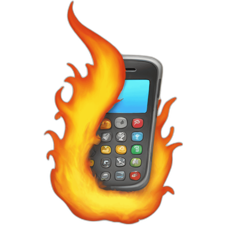 Burning phone emoji