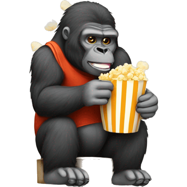 gorilla eating popcorn emoji