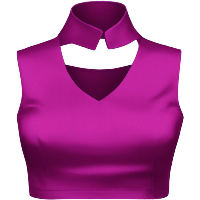 Realistic magenta cut out silk crop top blouse. emoji