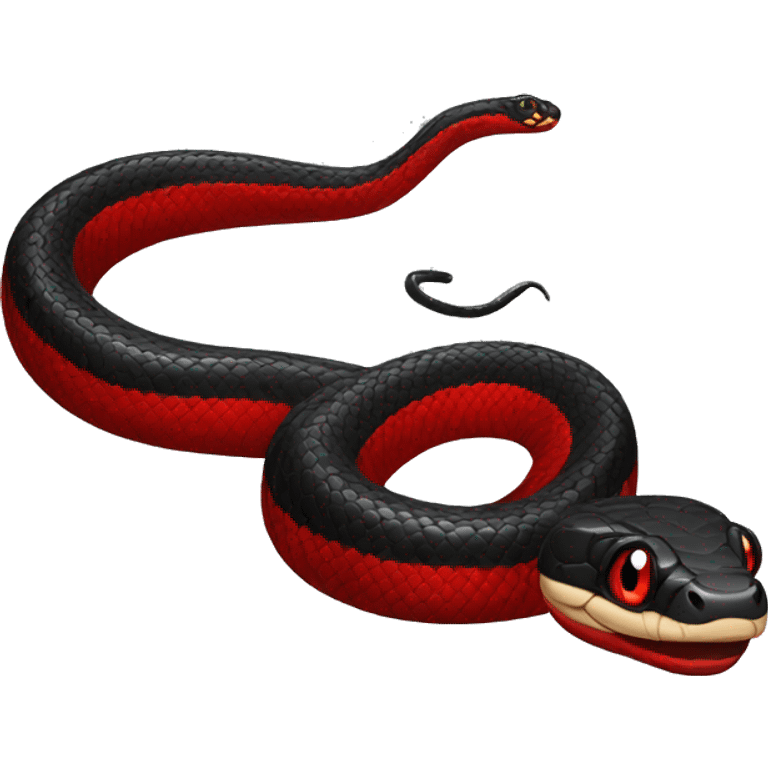 Black and red snake emoji