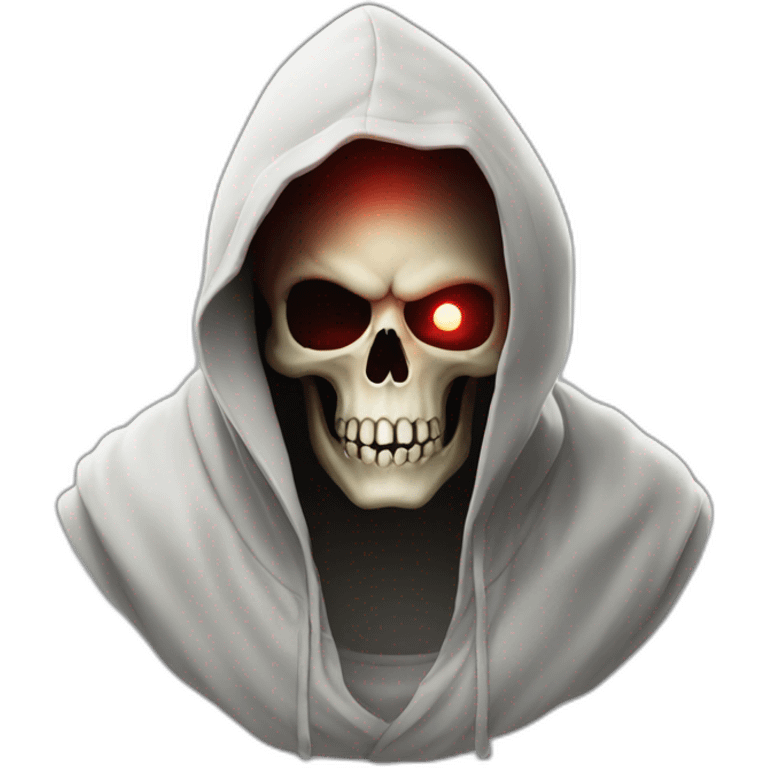 skull in a hood with one glowing red eye emoji