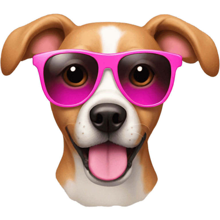 Dog wearing pink sunglasses emoji