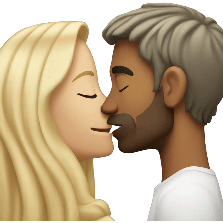 blonde white guy kissing latino  emoji