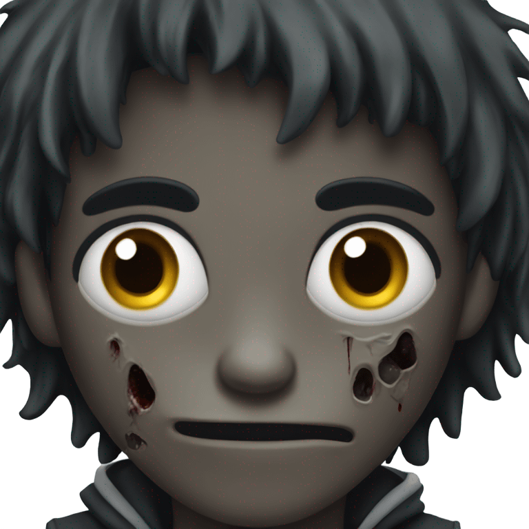 boy zombie with black hair emoji