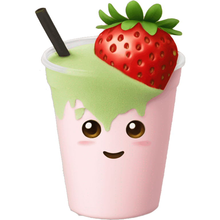 Strawberry matcha emoji