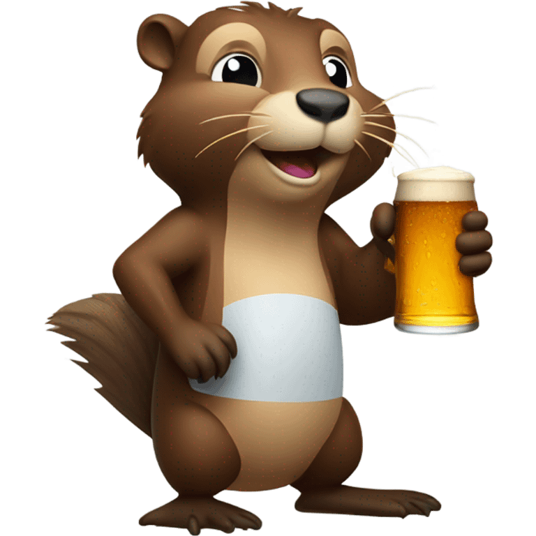 Beaver drinking a beer  emoji