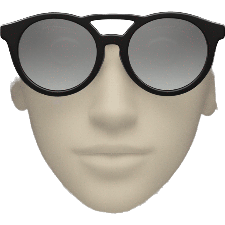  black  ray ban round metal sunglasses front view emoji