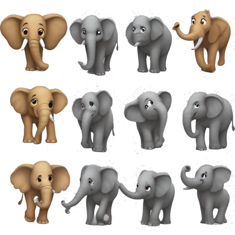 Genera el emoji de un elefante y otro emoji igual pero con una diferencia difícil de notar emoji