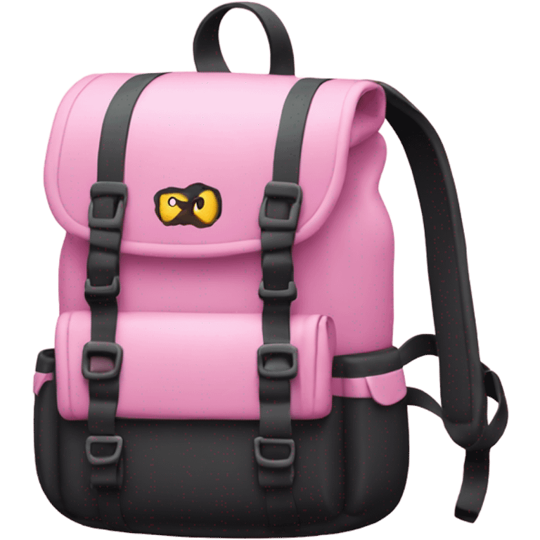 pink pastel and black backpack  emoji