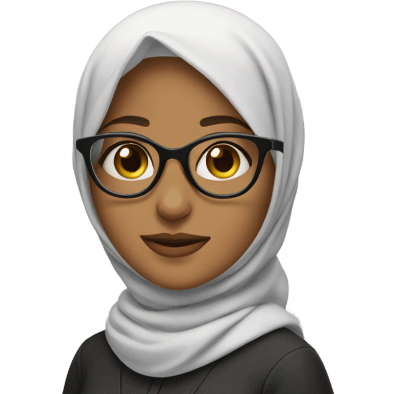 Hijabi girl with glasses emoji