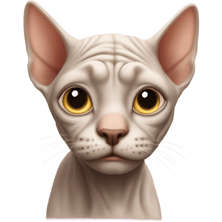 Super ugly and wrinkly hairless cat emoji