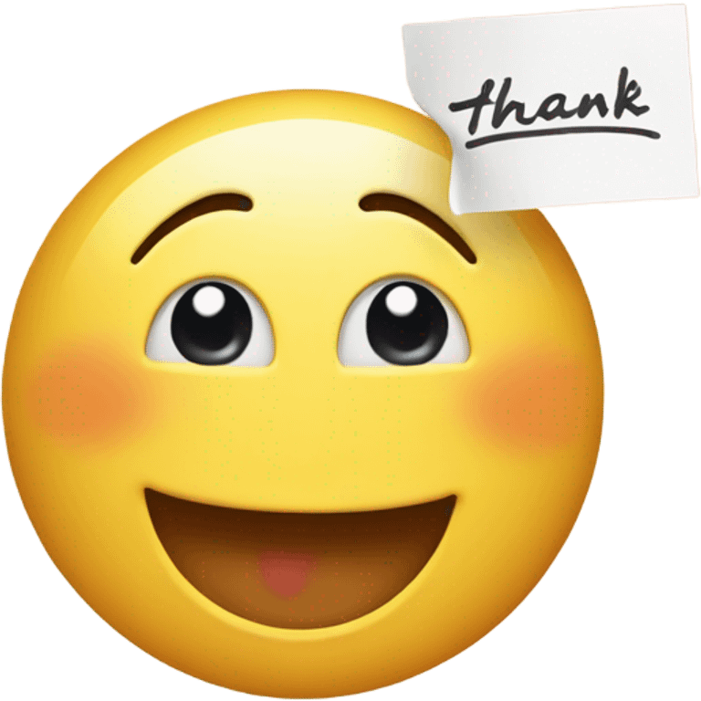 Emoji with thank you note  emoji