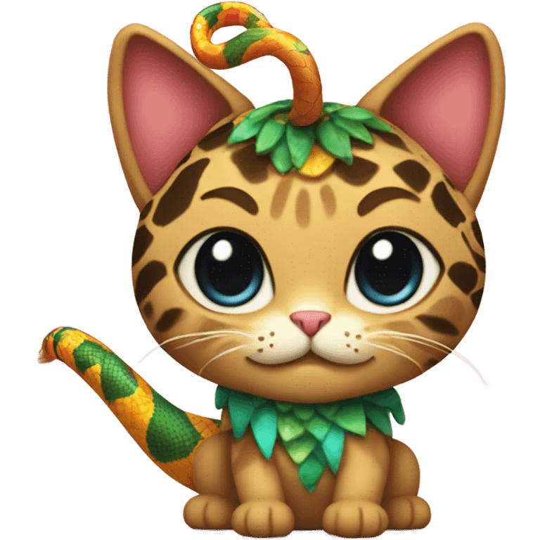 cat in a cute snake costume emoji