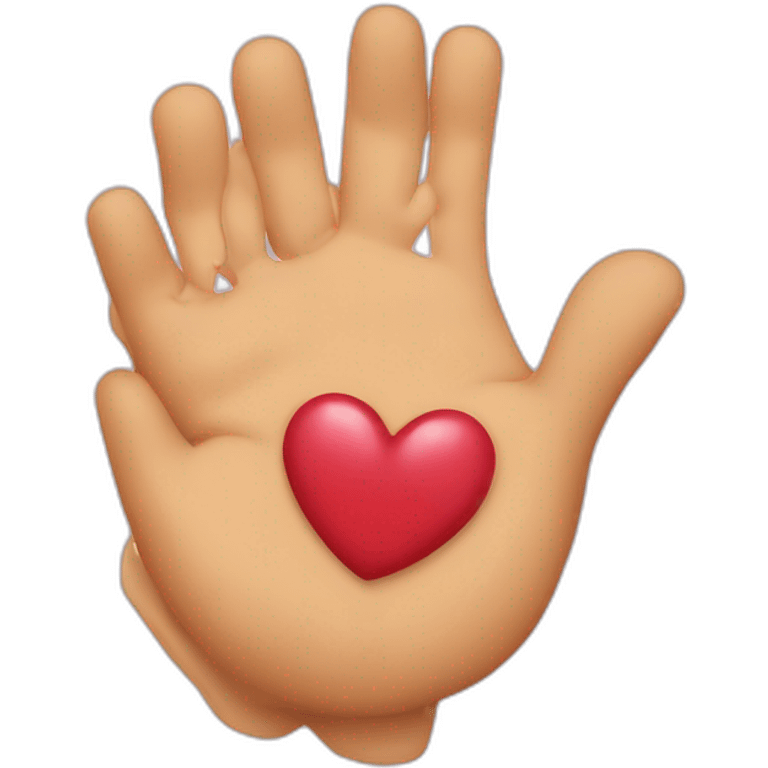 love emoji with hand emoji