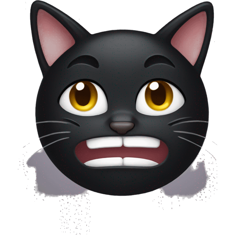 Crying black cat emoji