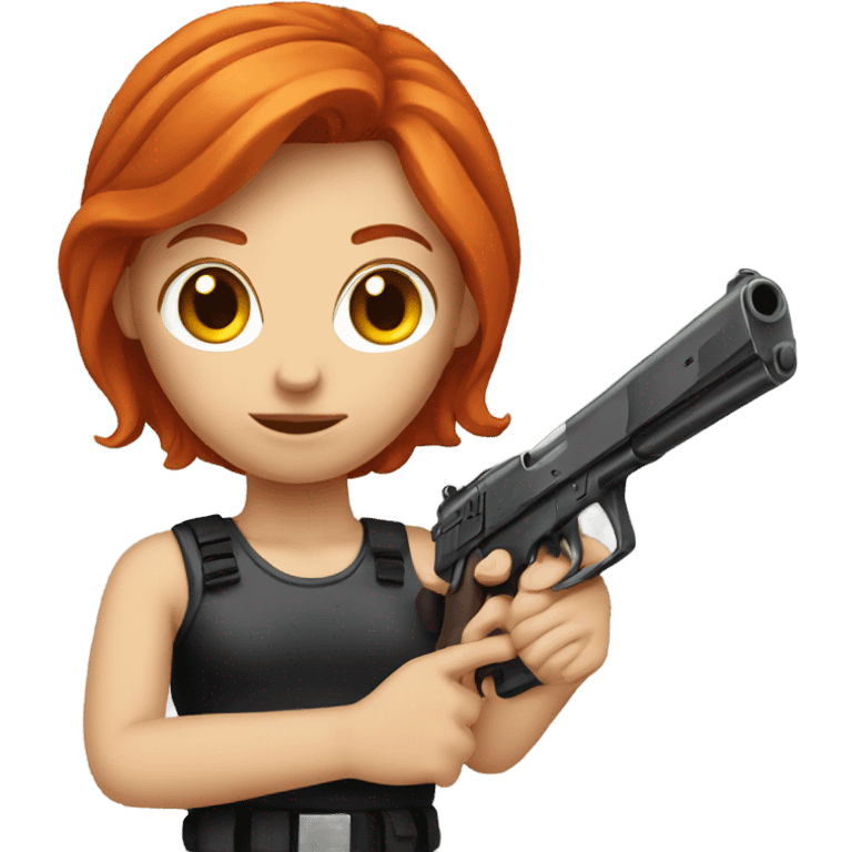 Redhead with gun emoji