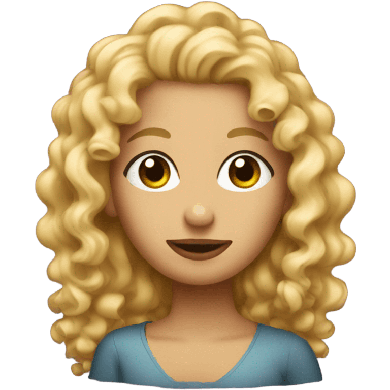 blonde curly wine emoji